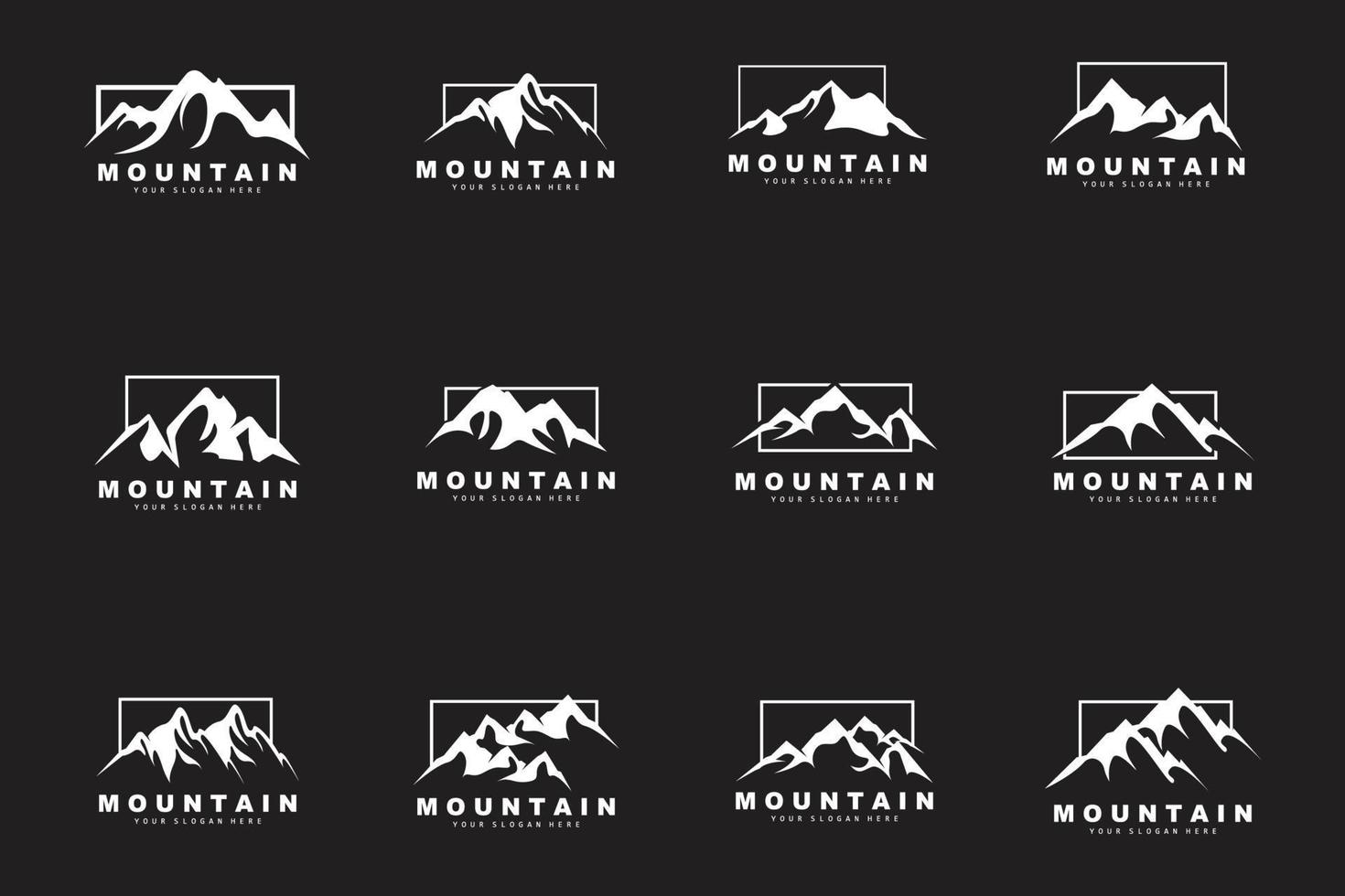 diseño del logotipo de la montaña, lugar vectorial para los amantes de la naturaleza vector