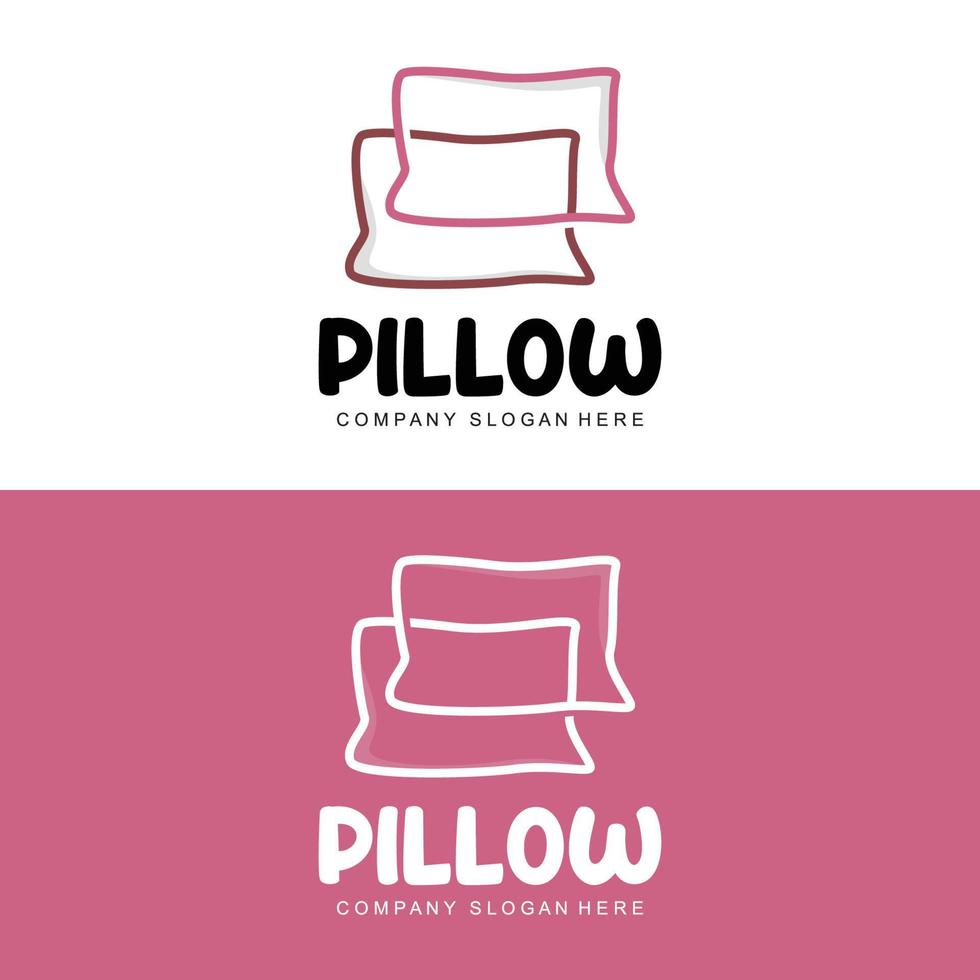 Pillow Logo, Bed Design, Dream And Sleeping Template Icon Vector