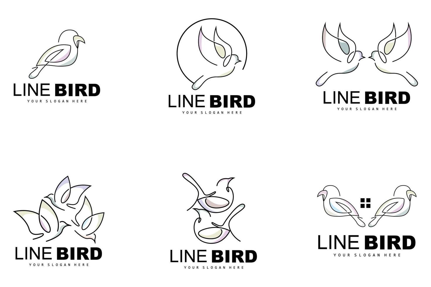 Bird Logo, Vector Hummingbird, Simple Simple line Style Design, Bird Wings Icon Product Brand