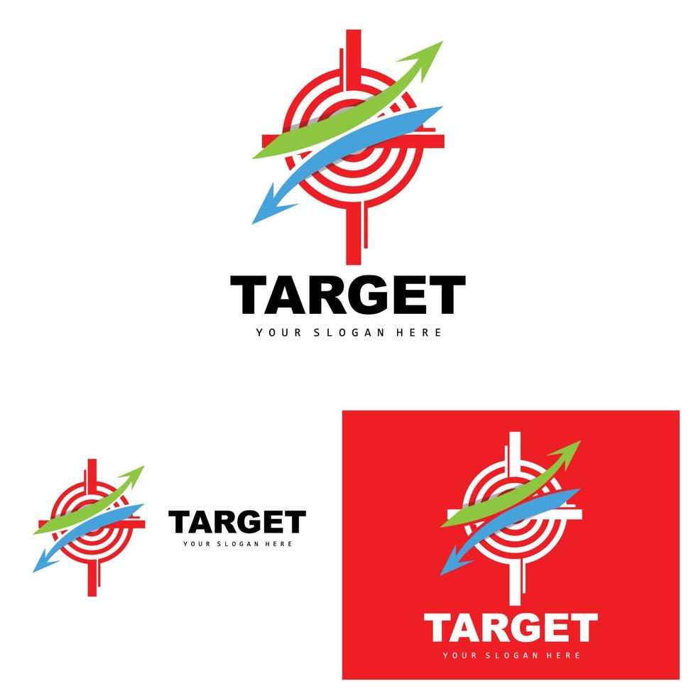 Target Logo, Arrow Shooting Design, Arrow Aim Target Icon Vector