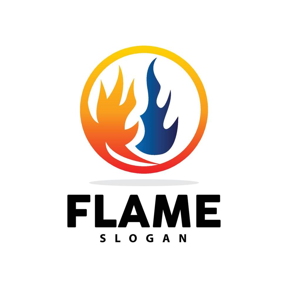 Red Flame Logo, Burning Heat Fire Vector, Fire Logo Template Icon Design vector