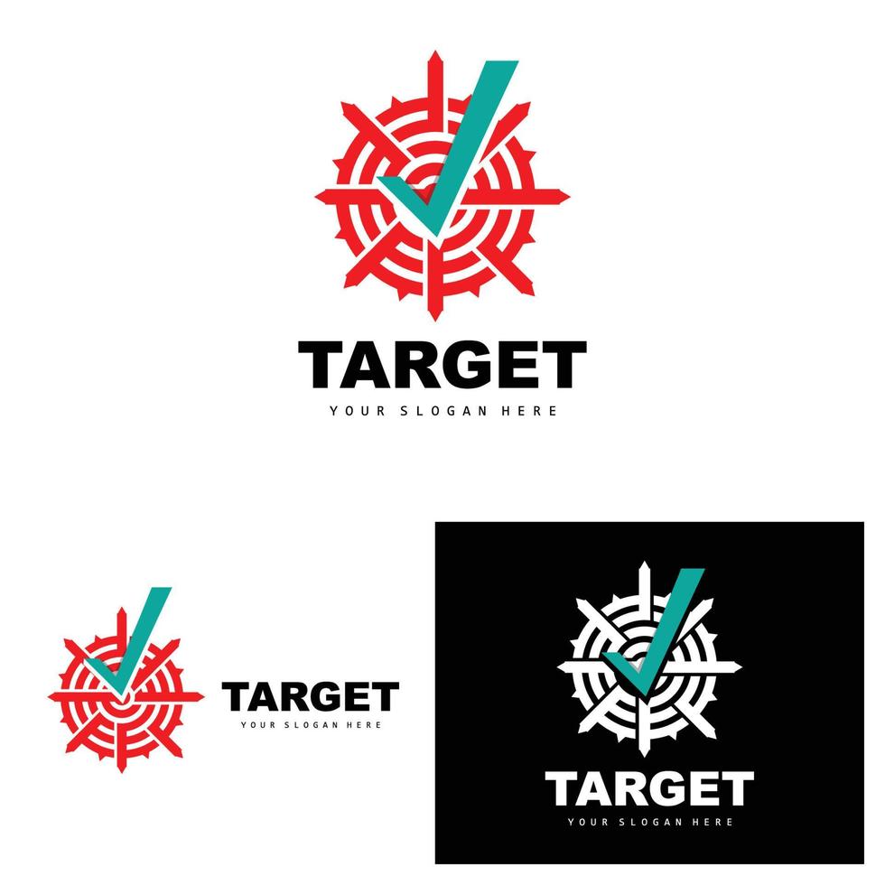 Target Logo, Arrow Shooting Design, Arrow Aim Target Icon Vector