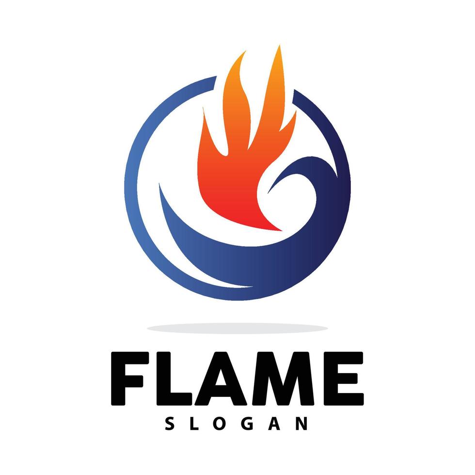 Red Flame Logo, Burning Heat Fire Vector, Fire Logo Template Icon Design vector