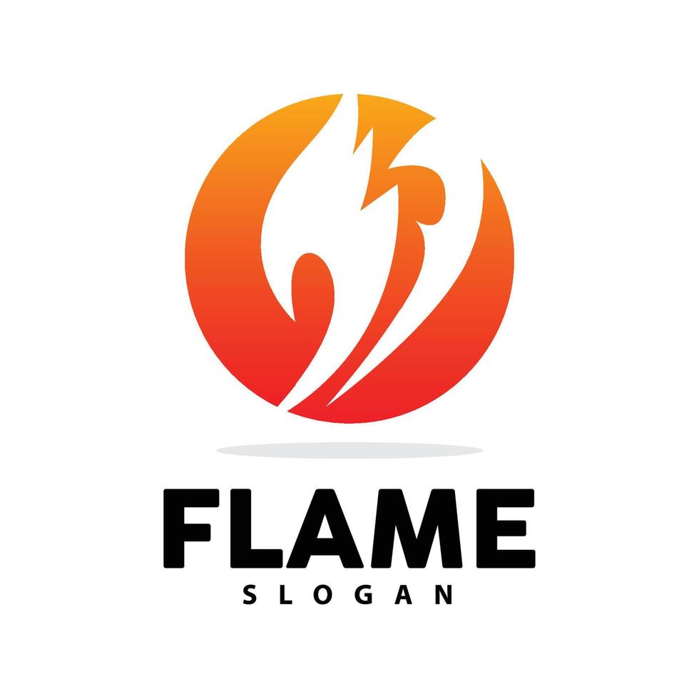 Red Flame Logo, Burning Heat Fire Vector, Fire Logo Template Icon Design vector