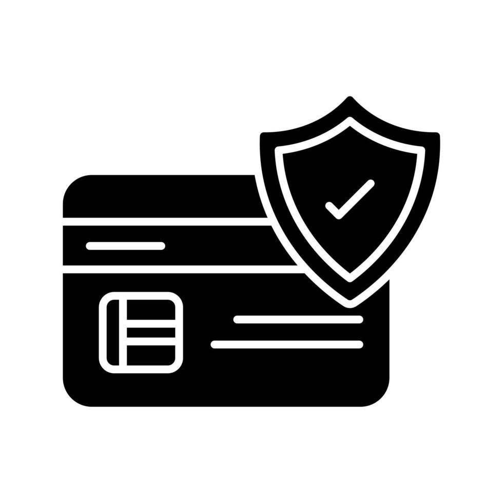 icono de vector de protección de tarjeta