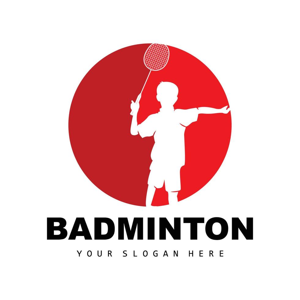bádminton logo, deporte rama diseño, vector resumen bádminton jugadores silueta colección