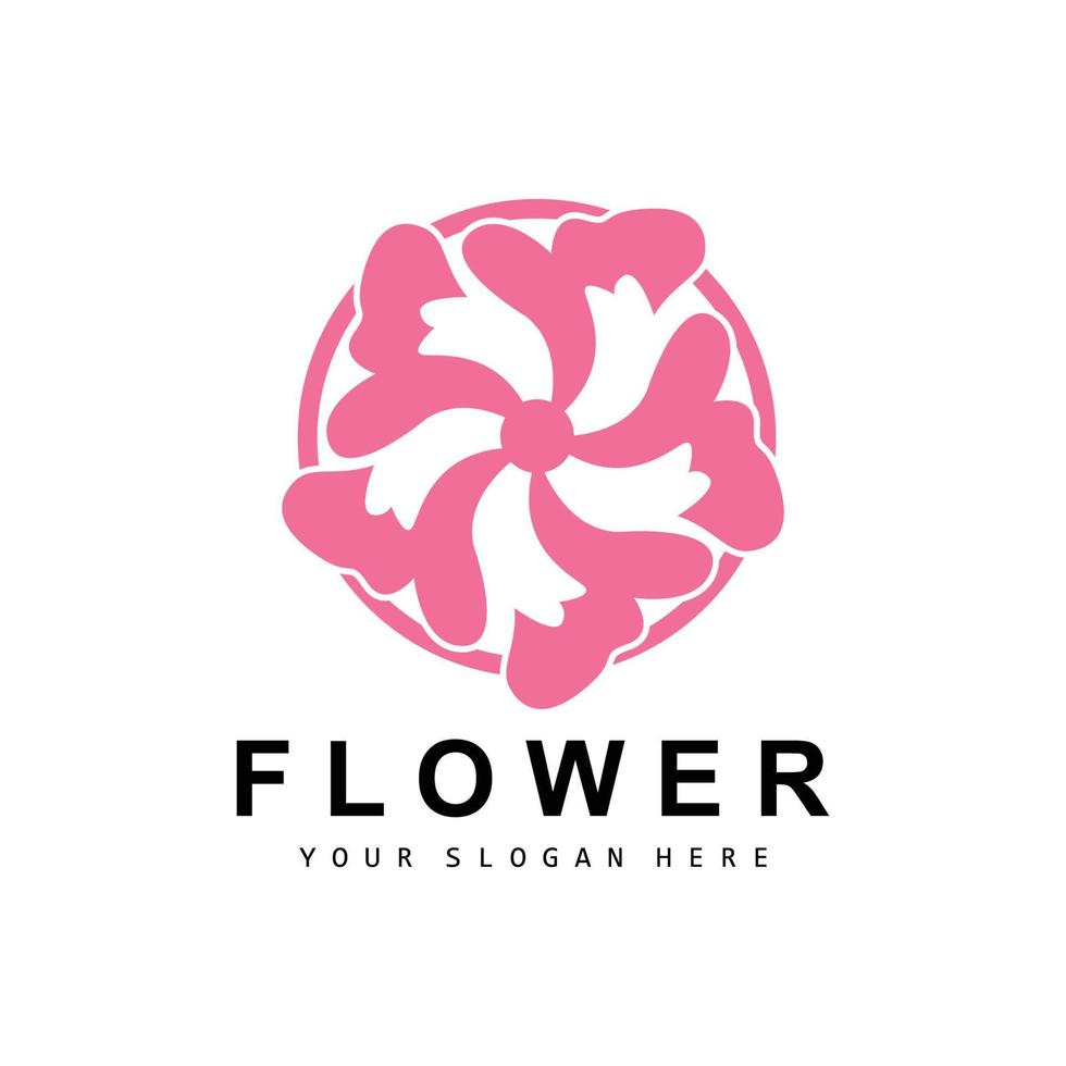 Flower Logo, Ornamental Plant Design, Plant Vector, Product Brand Template Icon vector