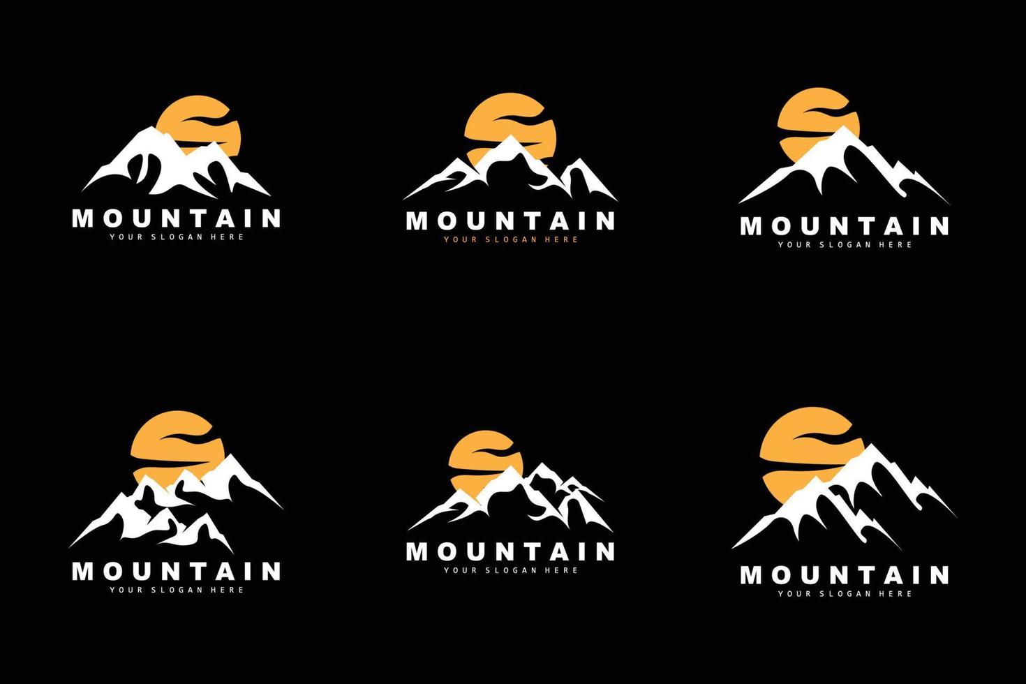 diseño del logotipo de la montaña, lugar vectorial para los amantes de la naturaleza vector