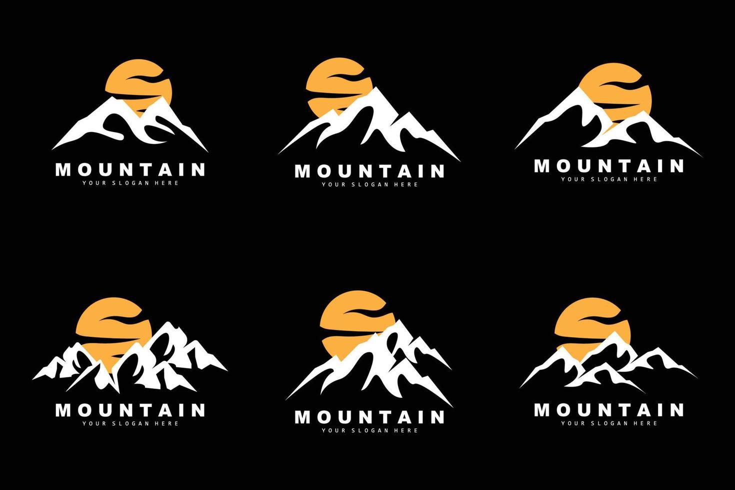 diseño del logotipo de la montaña, lugar vectorial para los amantes de la naturaleza vector