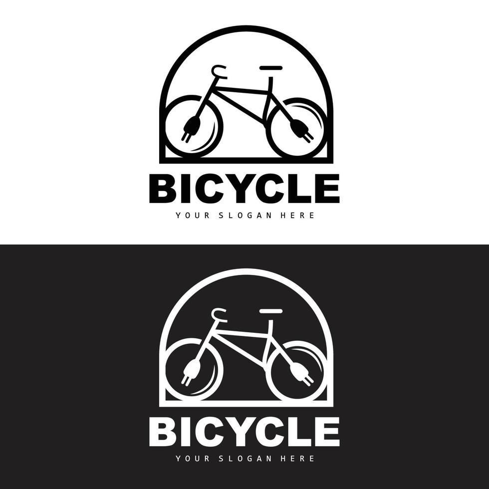 eléctrico bicicleta logo, vehículo diseño, deporte bicicleta vector, bicicleta modelo icono ilustración vector