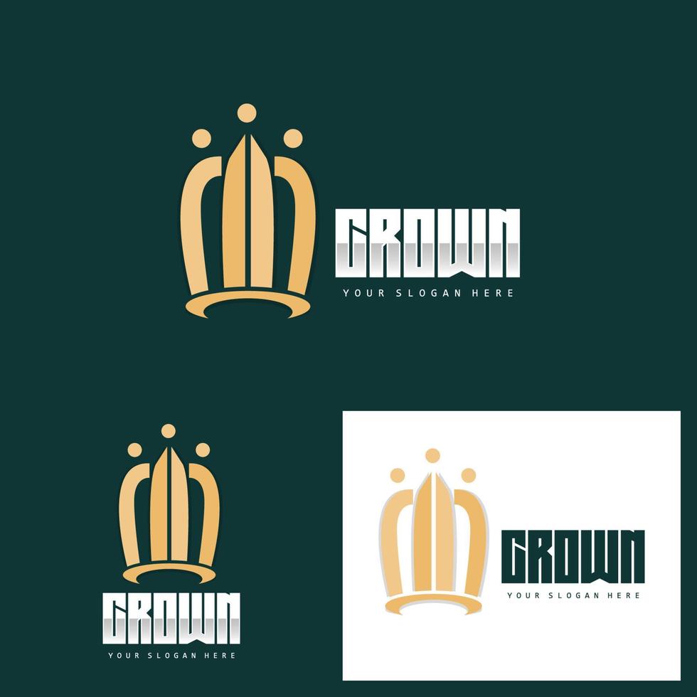 logotipo de la corona, diseño de iconos de rey y reina, vector elegante, simple, ilustración de plantilla