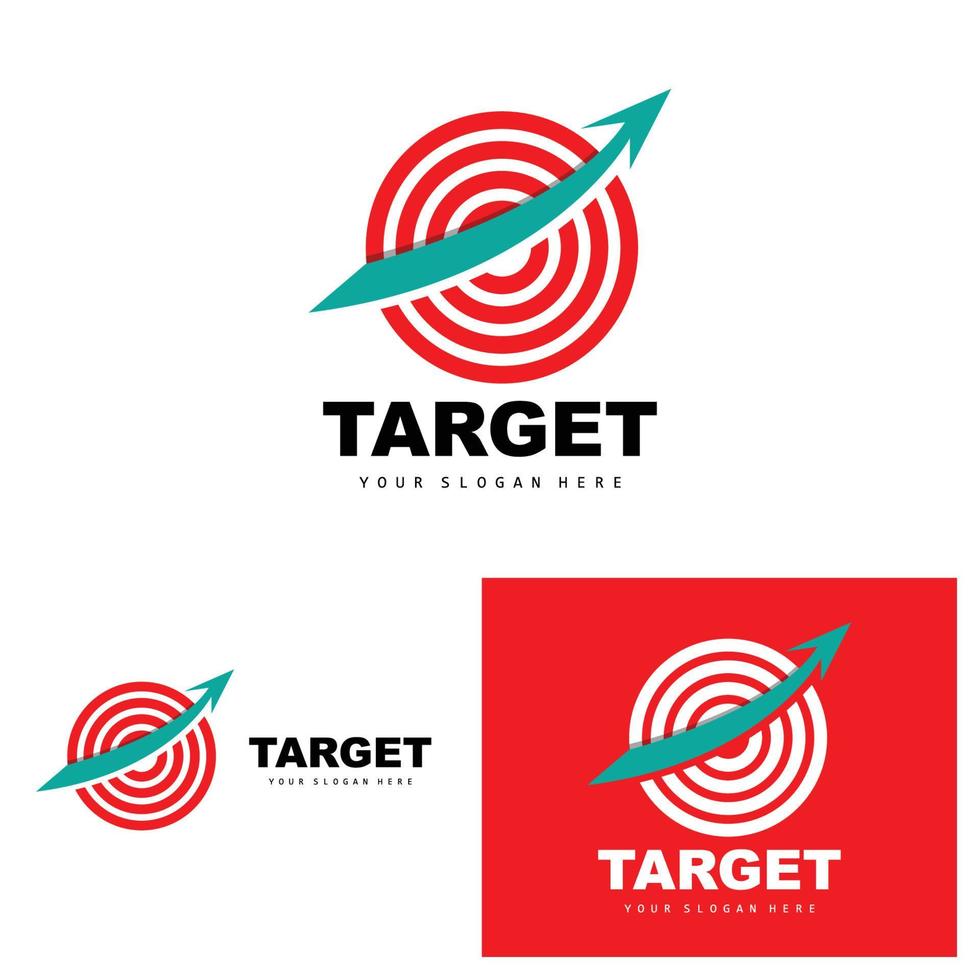 Target Logo, Arrow Shooting Design, Arrow Aim Target Icon Vector