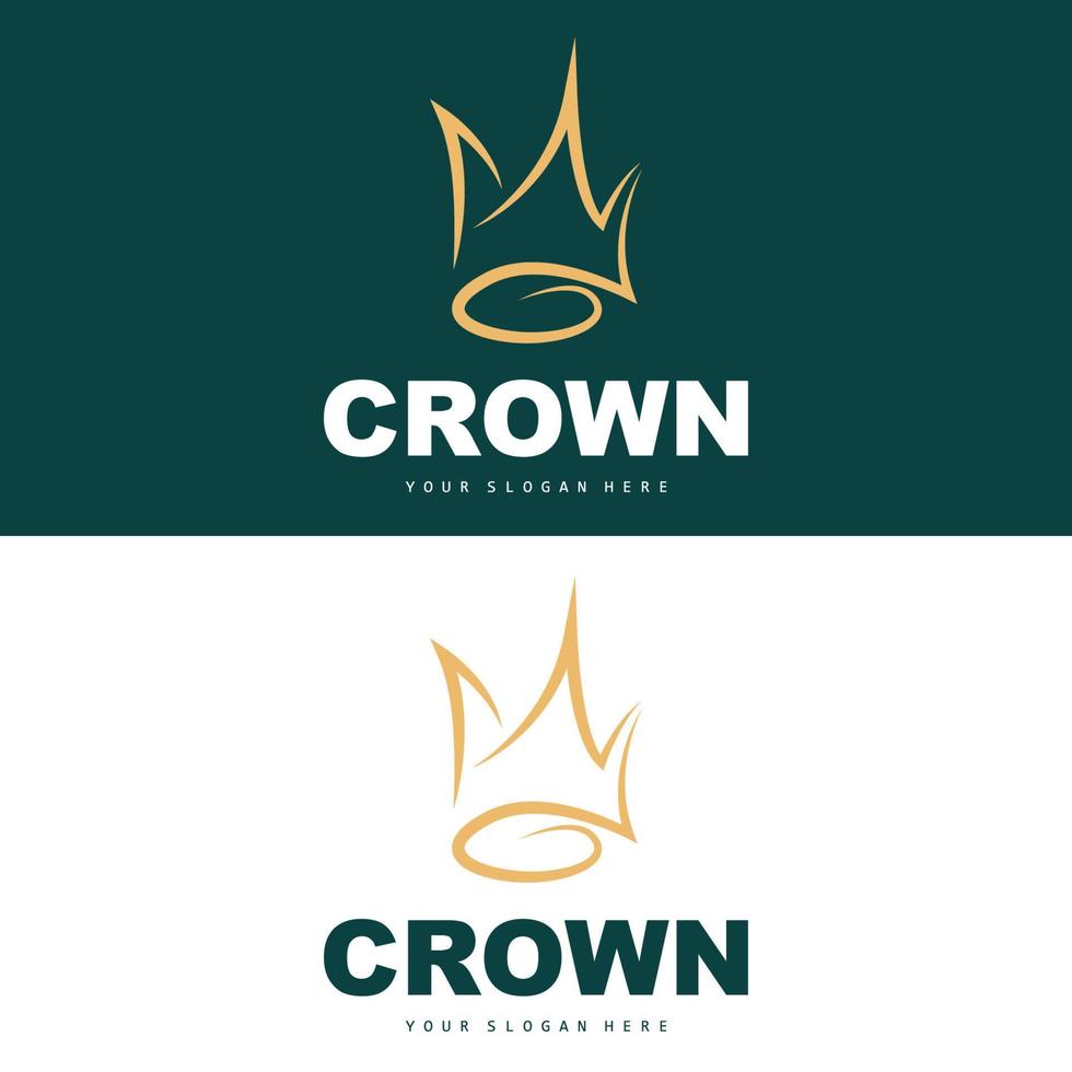 logotipo de la corona, diseño de iconos de rey y reina, vector elegante, simple, ilustración de plantilla