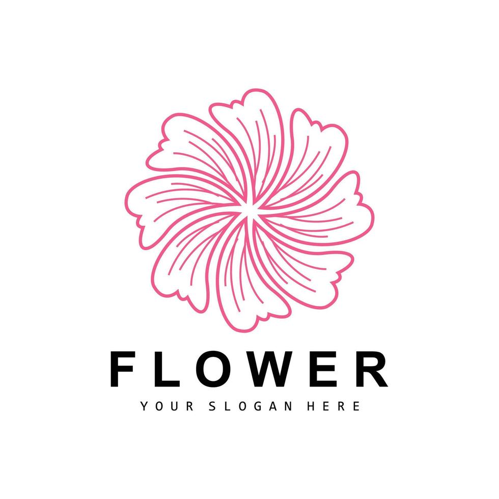 Flower Logo, Ornamental Plant Design, Plant Vector, Product Brand Template Icon vector