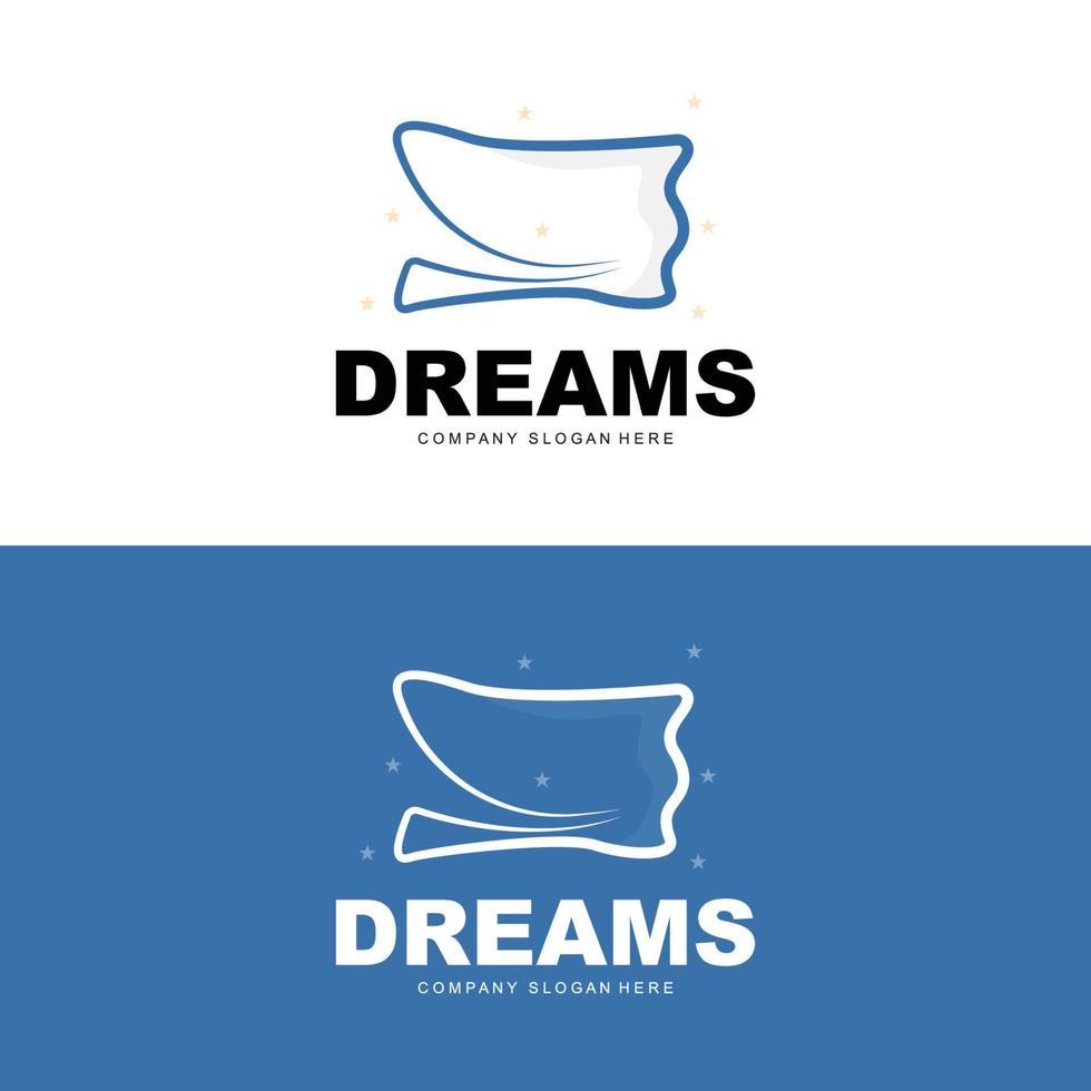 Pillow Logo, Bed Design, Dream And Sleeping Template Icon Vector