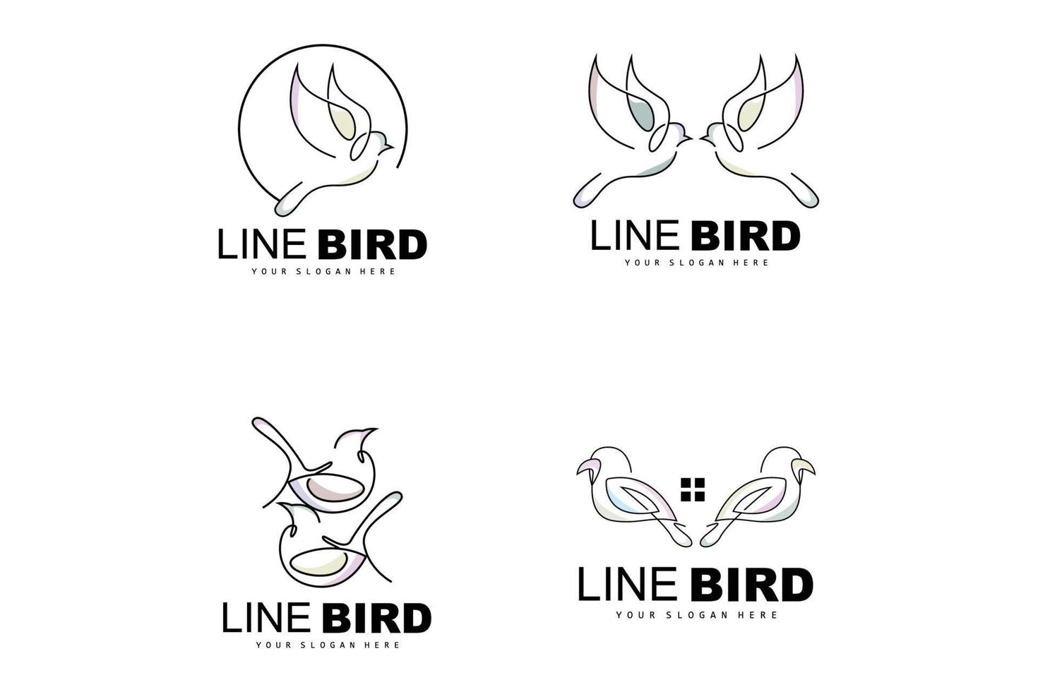 Bird Logo, Vector Hummingbird, Simple Simple line Style Design, Bird Wings Icon Product Brand