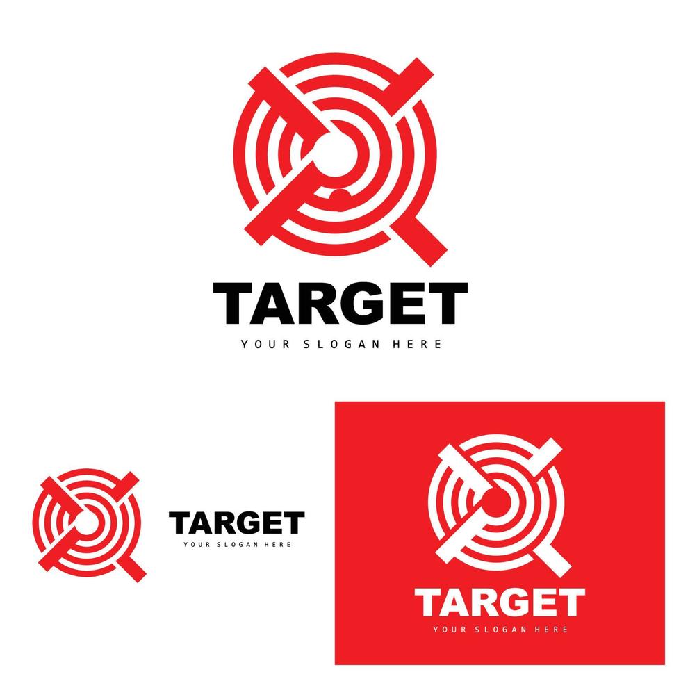 Target Logo, Arrow Shooting Design, Arrow Aim Target Icon Vector