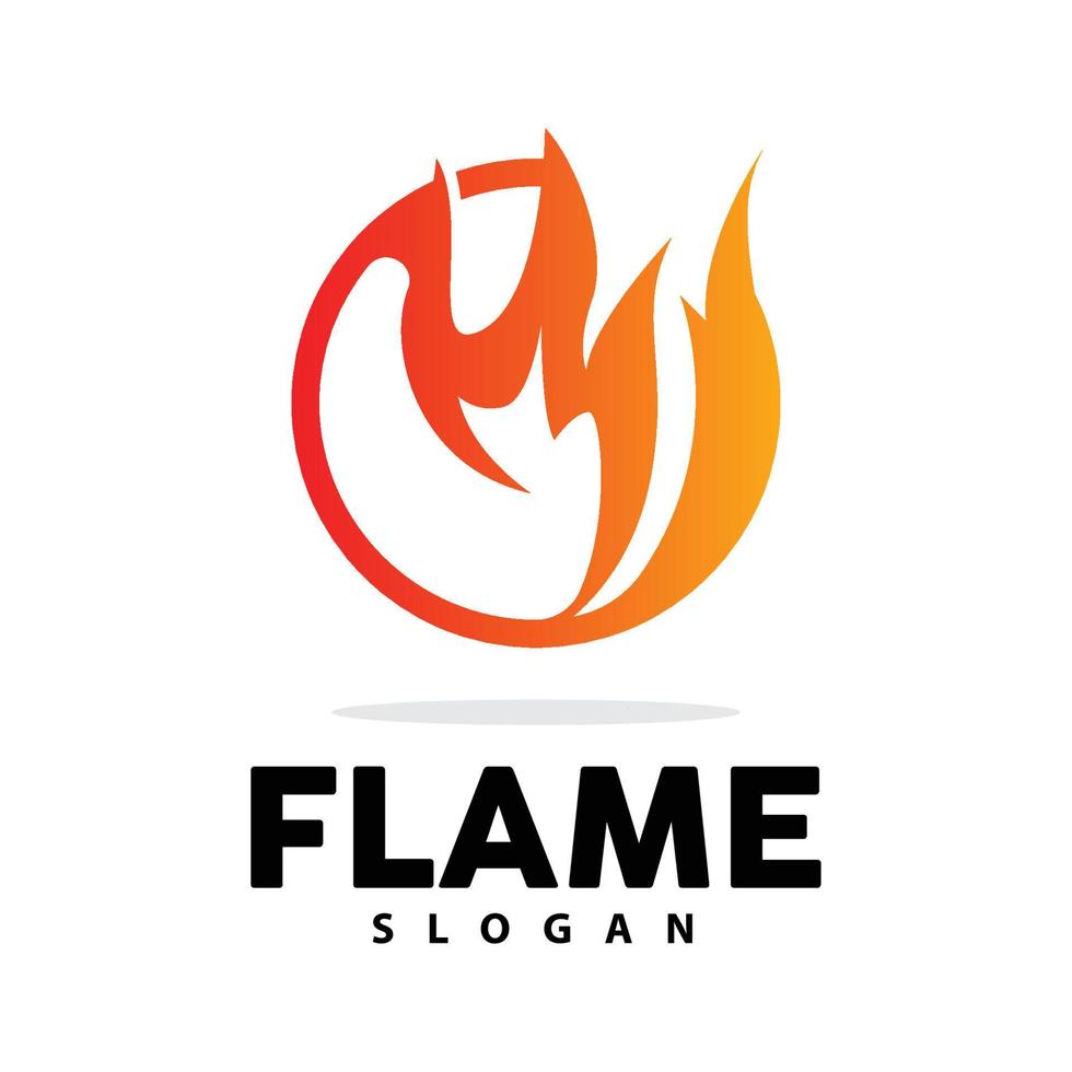 Red Flame Logo, Burning Heat Fire Vector, Fire Logo Template Icon Design vector