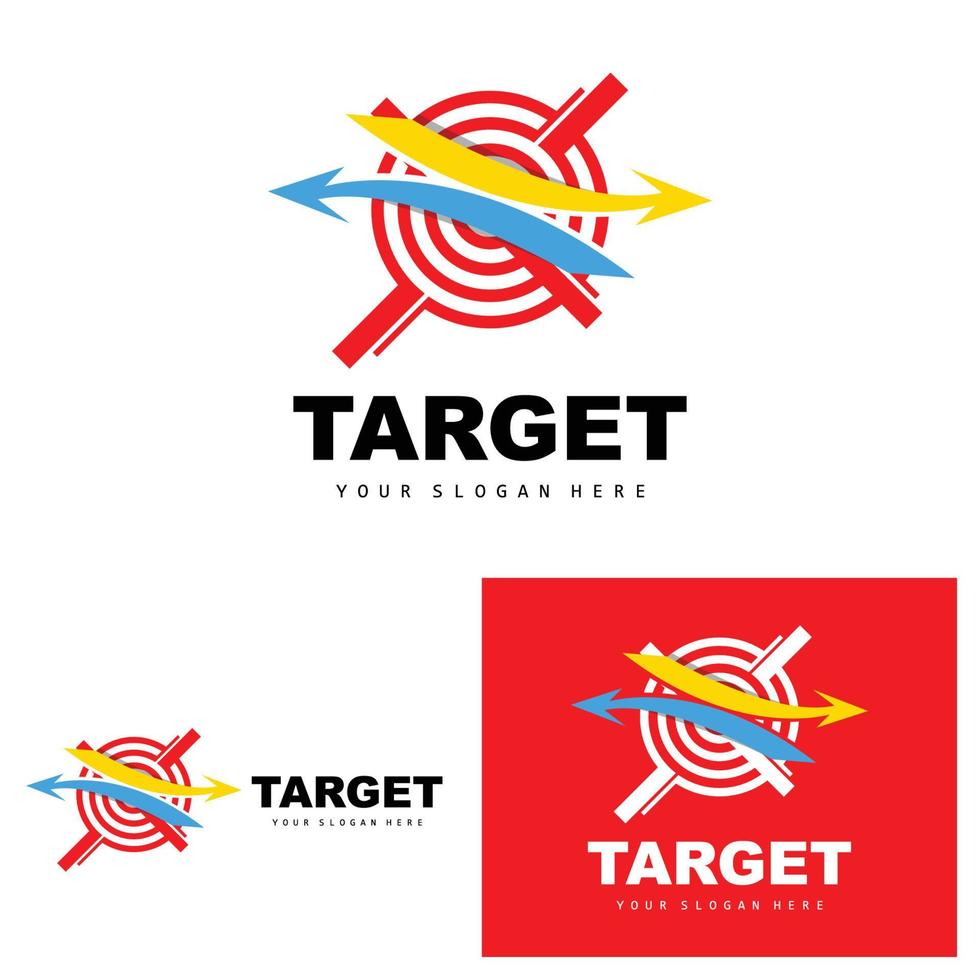 Target Logo, Arrow Shooting Design, Arrow Aim Target Icon Vector