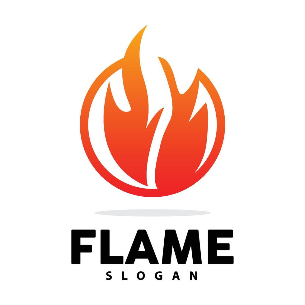 Red Flame Logo, Burning Heat Fire Vector, Fire Logo Template Icon Design vector