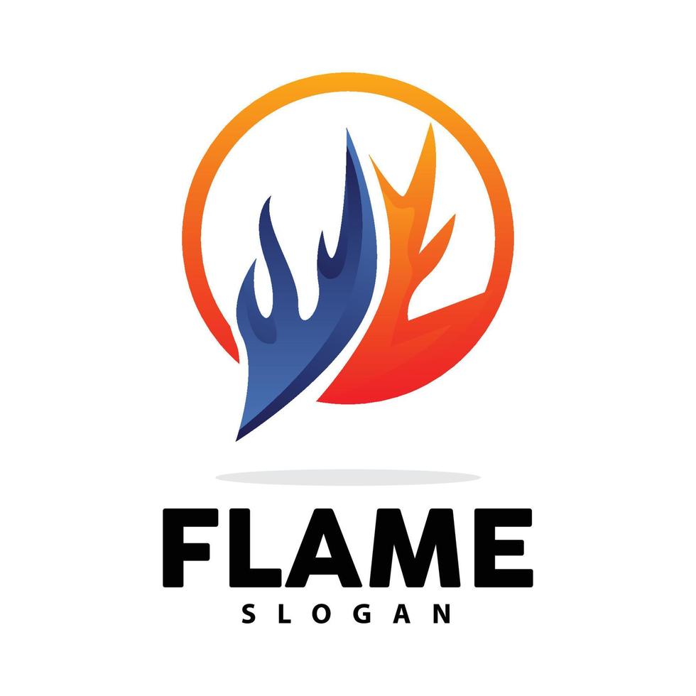 Red Flame Logo, Burning Heat Fire Vector, Fire Logo Template Icon Design vector