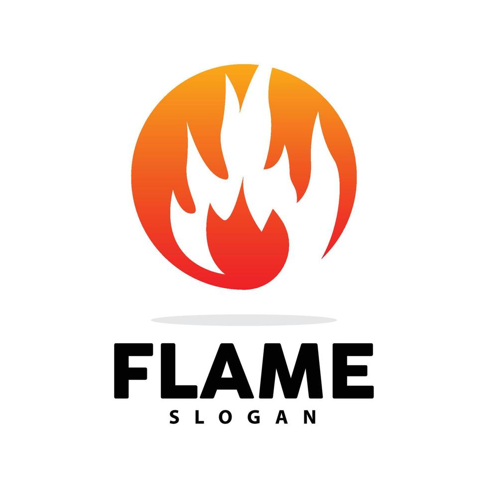 Red Flame Logo, Burning Heat Fire Vector, Fire Logo Template Icon Design vector