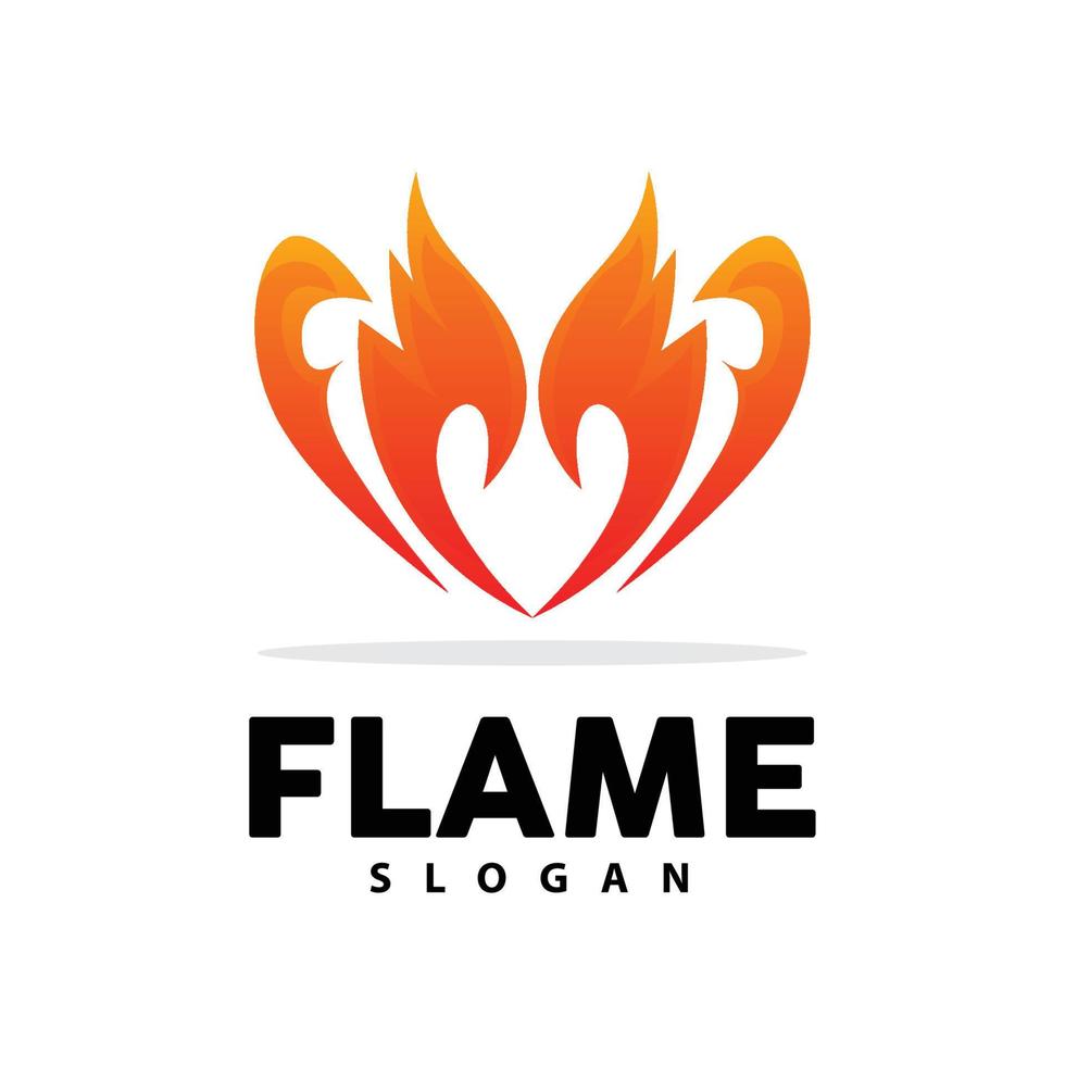 Red Flame Logo, Burning Heat Fire Vector, Fire Logo Template Icon Design vector