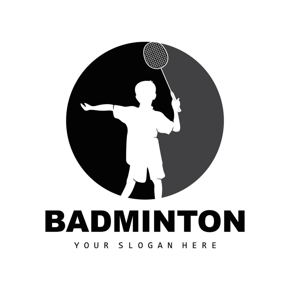 bádminton logo, deporte rama diseño, vector resumen bádminton jugadores silueta colección