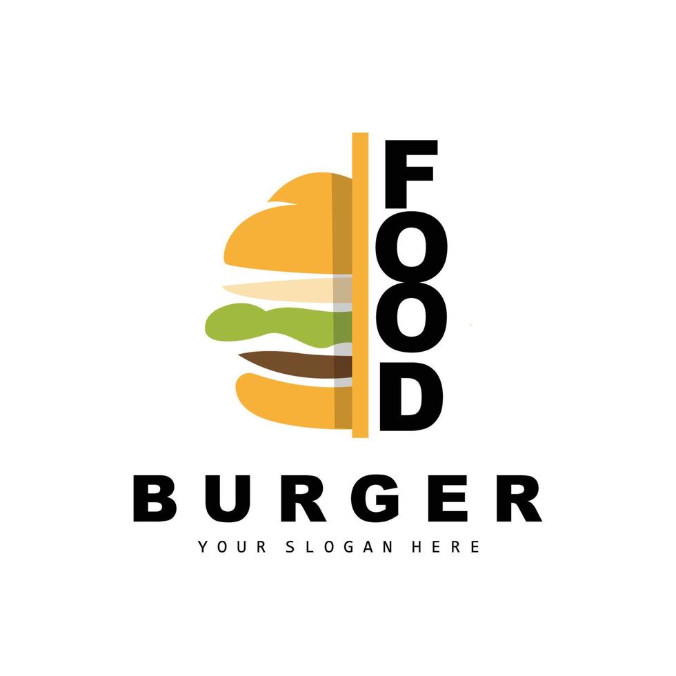 hamburguesa logo, rápido comida diseño, un pan y vegetales vector, rápido comida restaurante marca icono ilustración vector