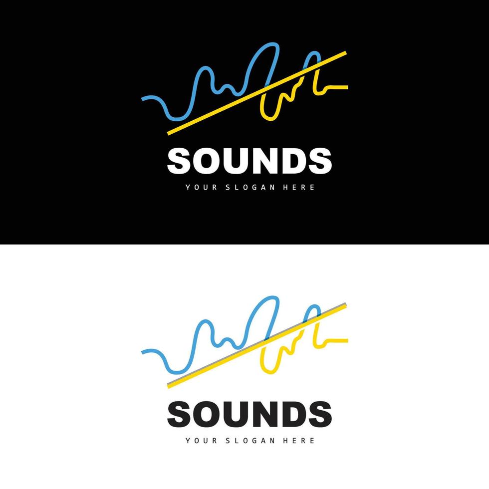 Sound Wave Logo, Equalizer Design, Music Wave Vibration, Simple Vector Icon With Line Style