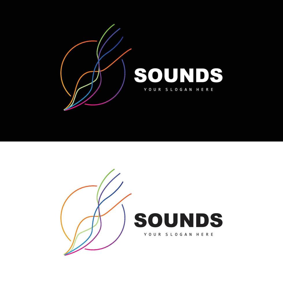 Sound Wave Logo, Equalizer Design, Music Wave Vibration, Simple Vector Icon With Line Style