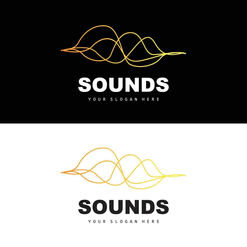 logotipo de onda de sonido, diseño de ecualizador, vibración de onda musical, icono de vector simple con estilo de línea