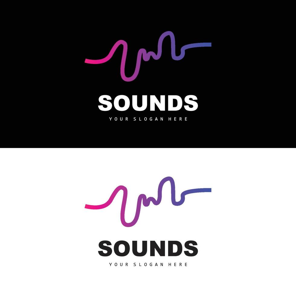 Sound Wave Logo, Equalizer Design, Music Wave Vibration, Simple Vector Icon With Line Style