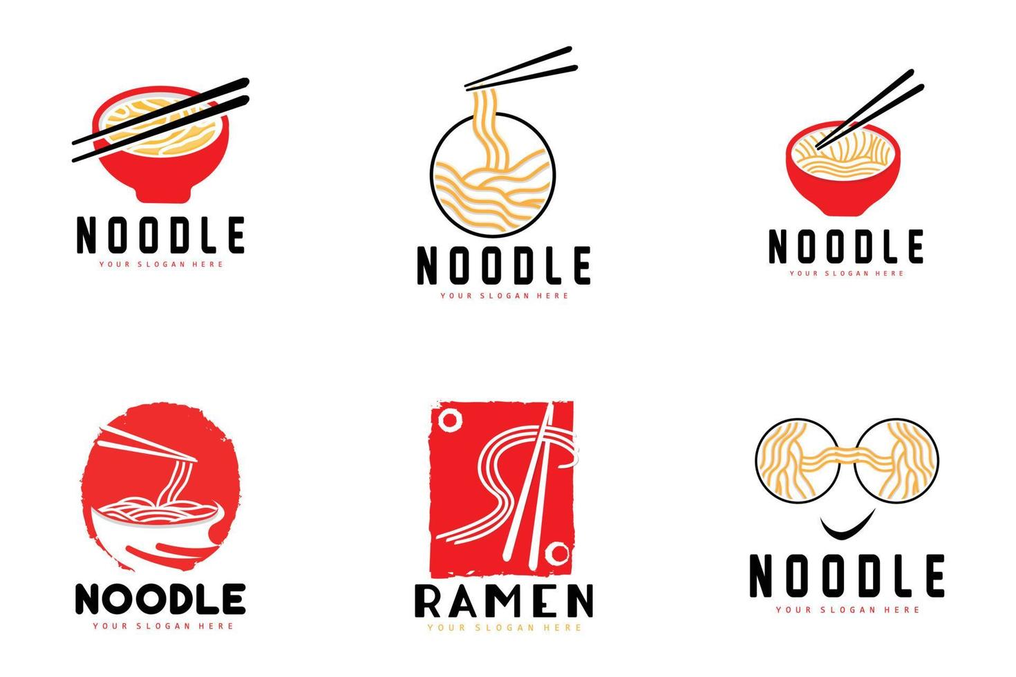 logotipo de fideos, vector de ramen, comida china, diseño de marca de restaurante de comida rápida, marca de producto, café, logotipo de empresa