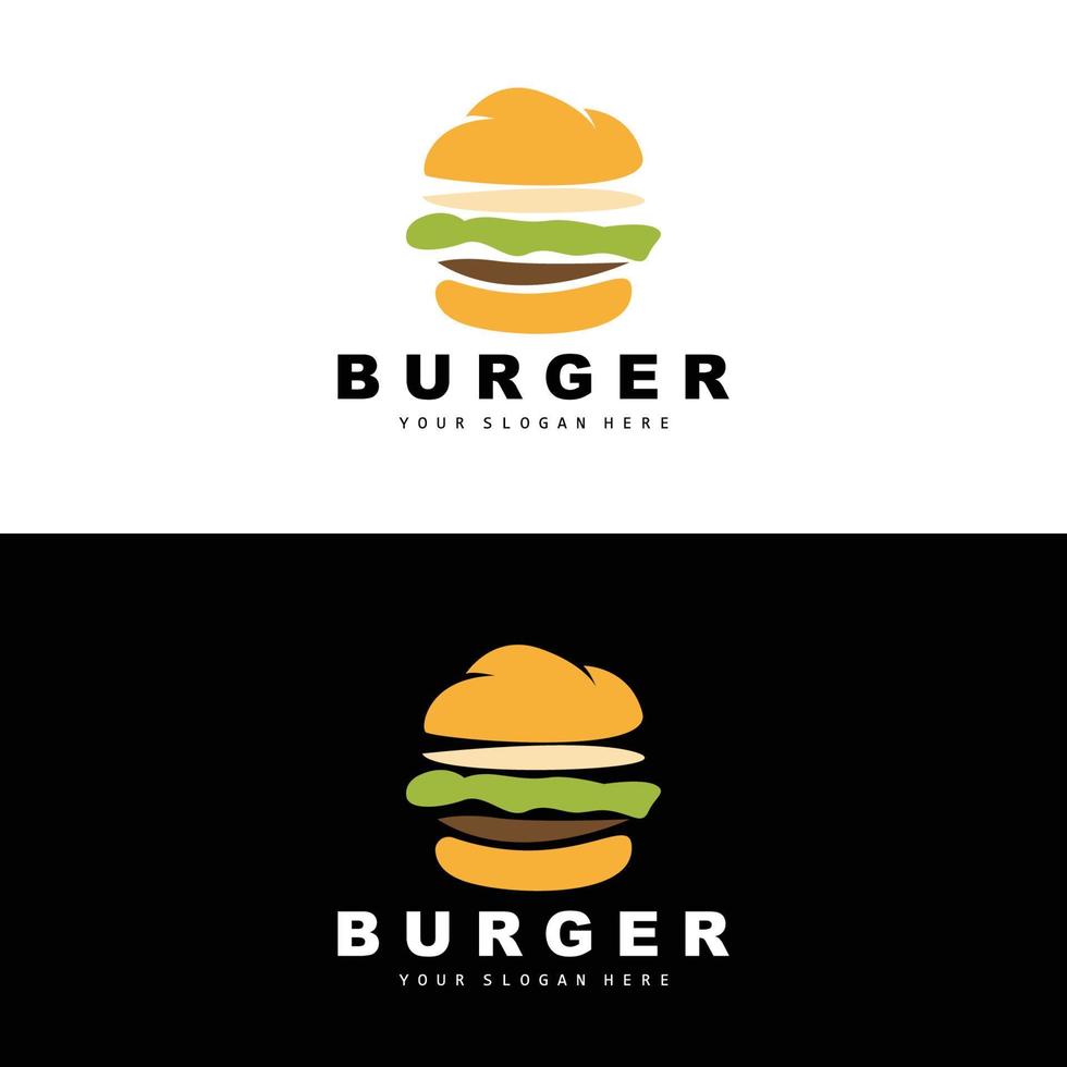 hamburguesa logo, rápido comida diseño, un pan y vegetales vector, rápido comida restaurante marca icono ilustración vector