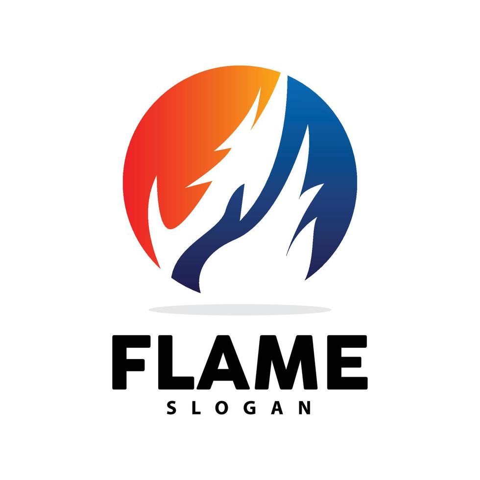 Red Flame Logo, Burning Heat Fire Vector, Fire Logo Template Icon Design vector