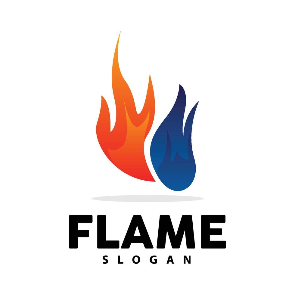 Red Flame Logo, Burning Heat Fire Vector, Fire Logo Template Icon Design vector