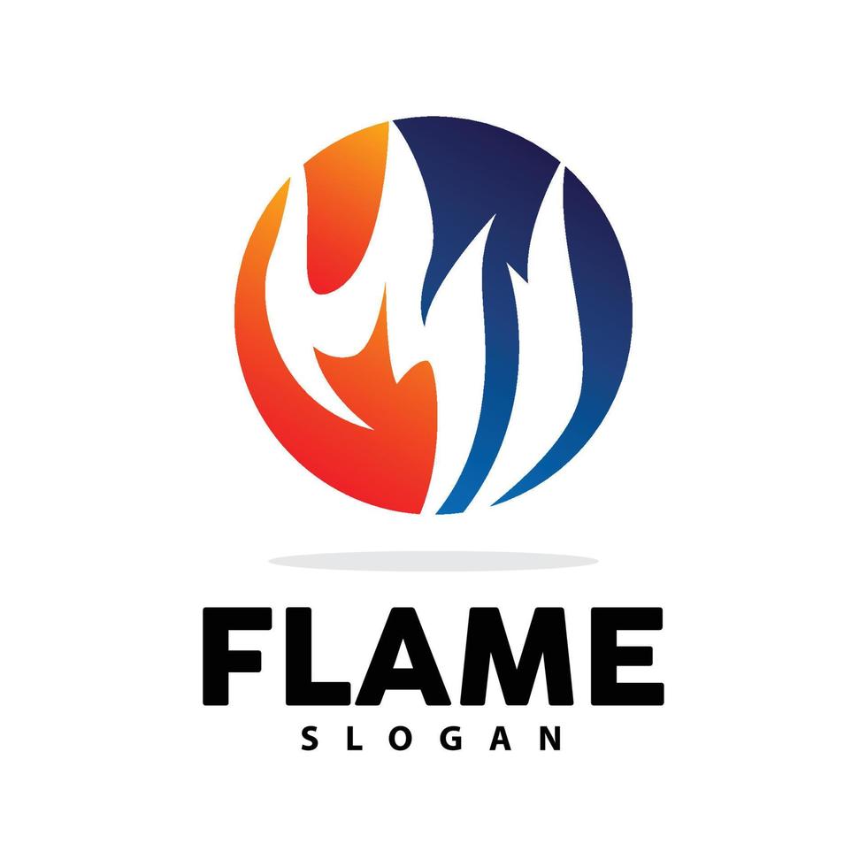 Red Flame Logo, Burning Heat Fire Vector, Fire Logo Template Icon Design vector