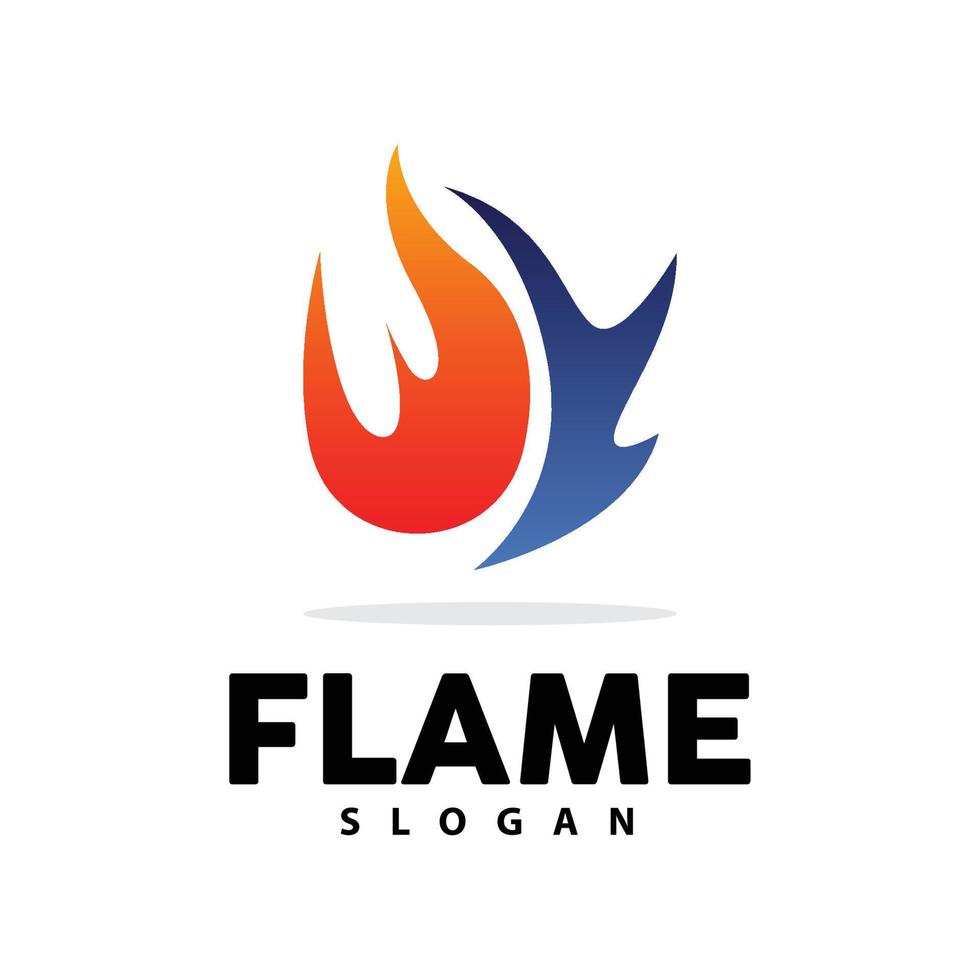 Red Flame Logo, Burning Heat Fire Vector, Fire Logo Template Icon Design vector