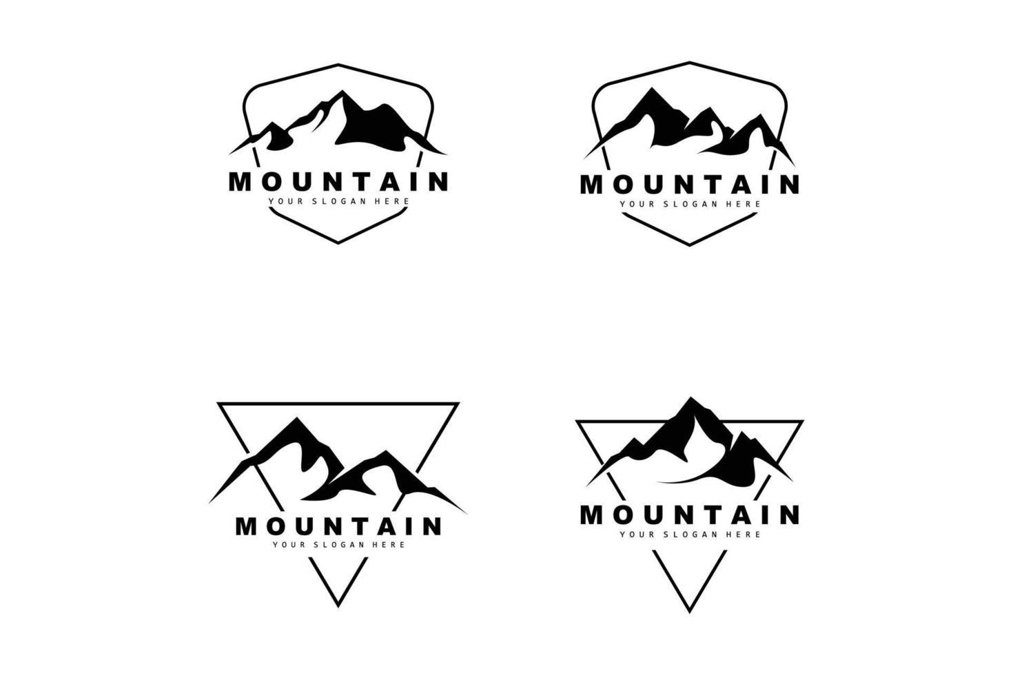 diseño del logotipo de la montaña, lugar vectorial para los amantes de la naturaleza vector