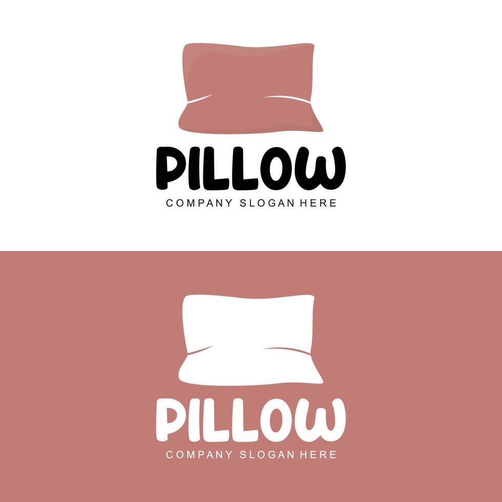 Pillow Logo, Bed Design, Dream And Sleeping Template Icon Vector