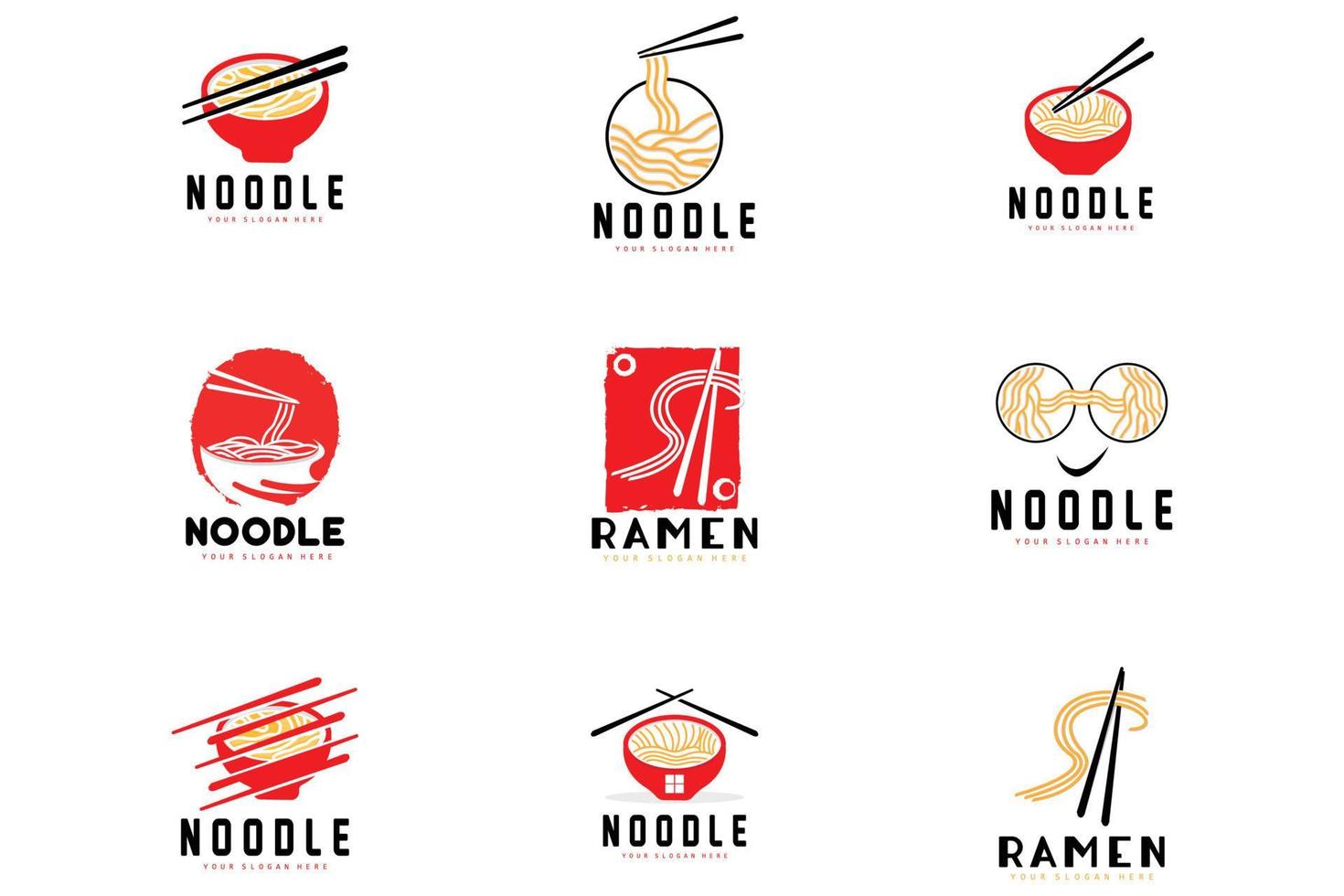 logotipo de fideos, vector de ramen, comida china, diseño de marca de restaurante de comida rápida, marca de producto, café, logotipo de empresa