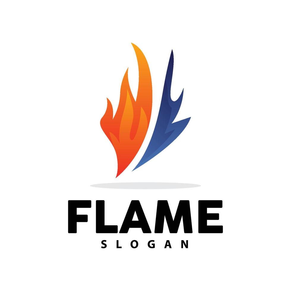 Red Flame Logo, Burning Heat Fire Vector, Fire Logo Template Icon Design vector