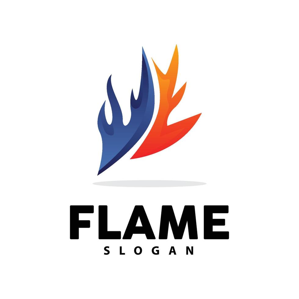 Red Flame Logo, Burning Heat Fire Vector, Fire Logo Template Icon Design vector