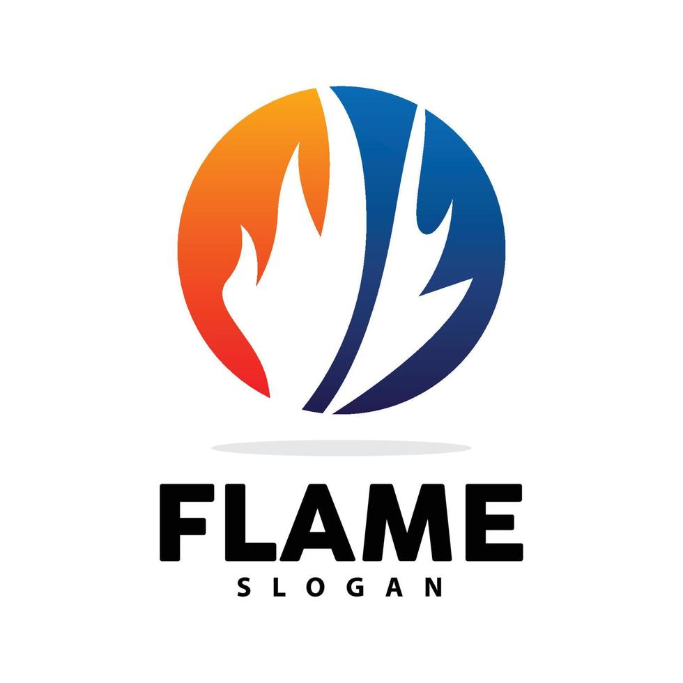 Red Flame Logo, Burning Heat Fire Vector, Fire Logo Template Icon Design vector