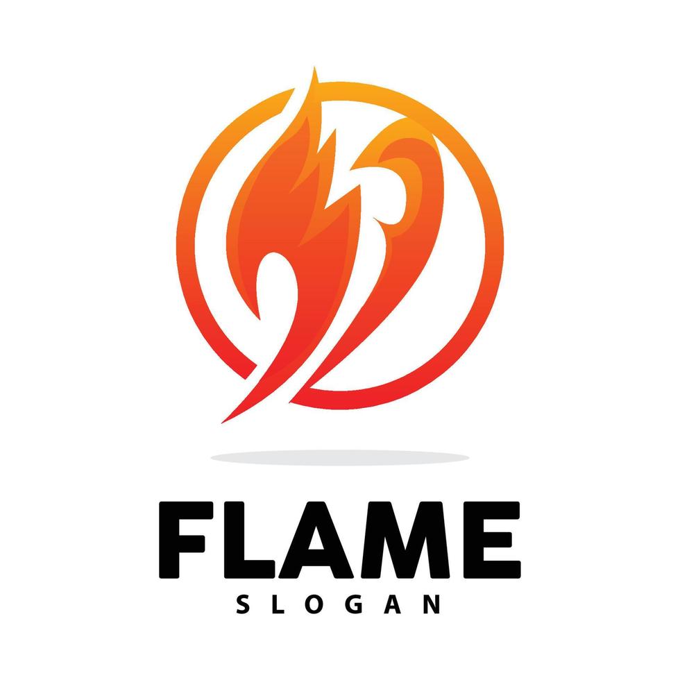 Red Flame Logo, Burning Heat Fire Vector, Fire Logo Template Icon Design vector