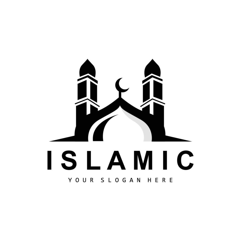 mezquita logo, vector islámico, islámico día Ramadán diseño, eid eid, y eidul adha