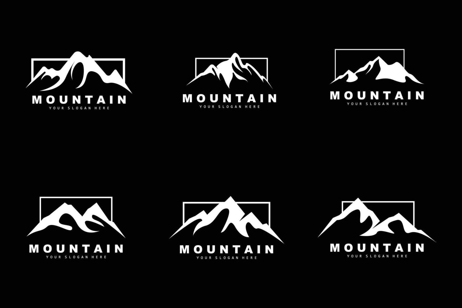 diseño del logotipo de la montaña, lugar vectorial para los amantes de la naturaleza vector