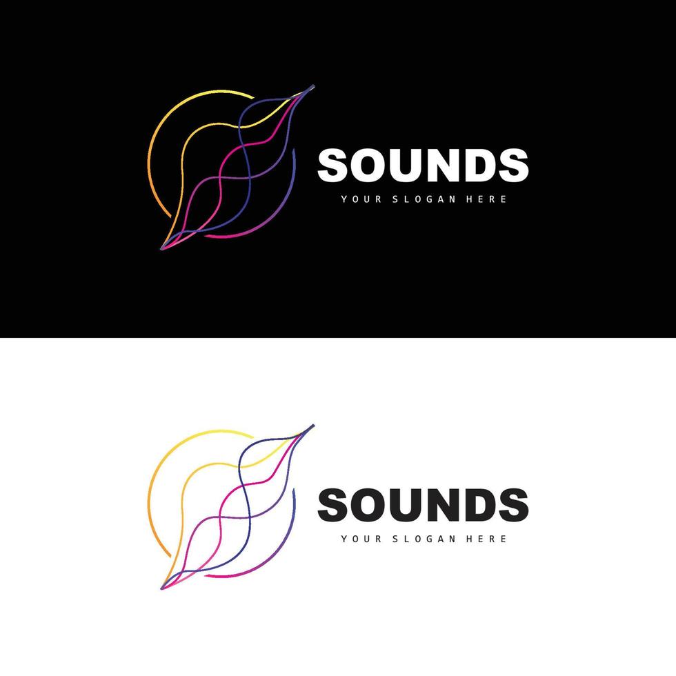 logotipo de onda de sonido, diseño de ecualizador, vibración de onda musical, icono de vector simple con estilo de línea