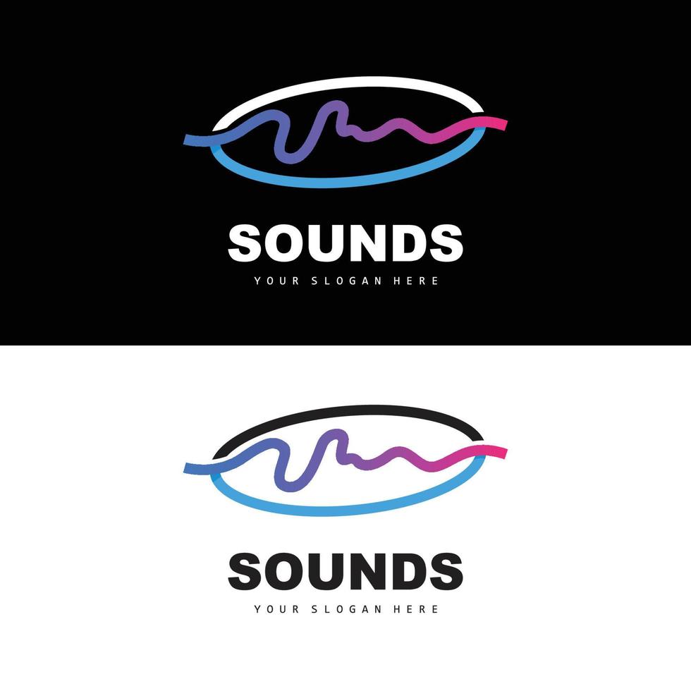 Sound Wave Logo, Equalizer Design, Music Wave Vibration, Simple Vector Icon With Line Style